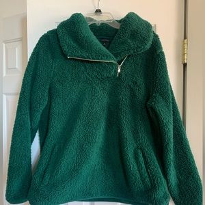Talbots Ultra Plush Sherpa Fleece Shawl Pullover